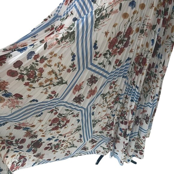 Aritzia Wilfred Womens Skirt Size M Multicolor Midi Pleated Chiffon Elastic Wais - Picture 7 of 9